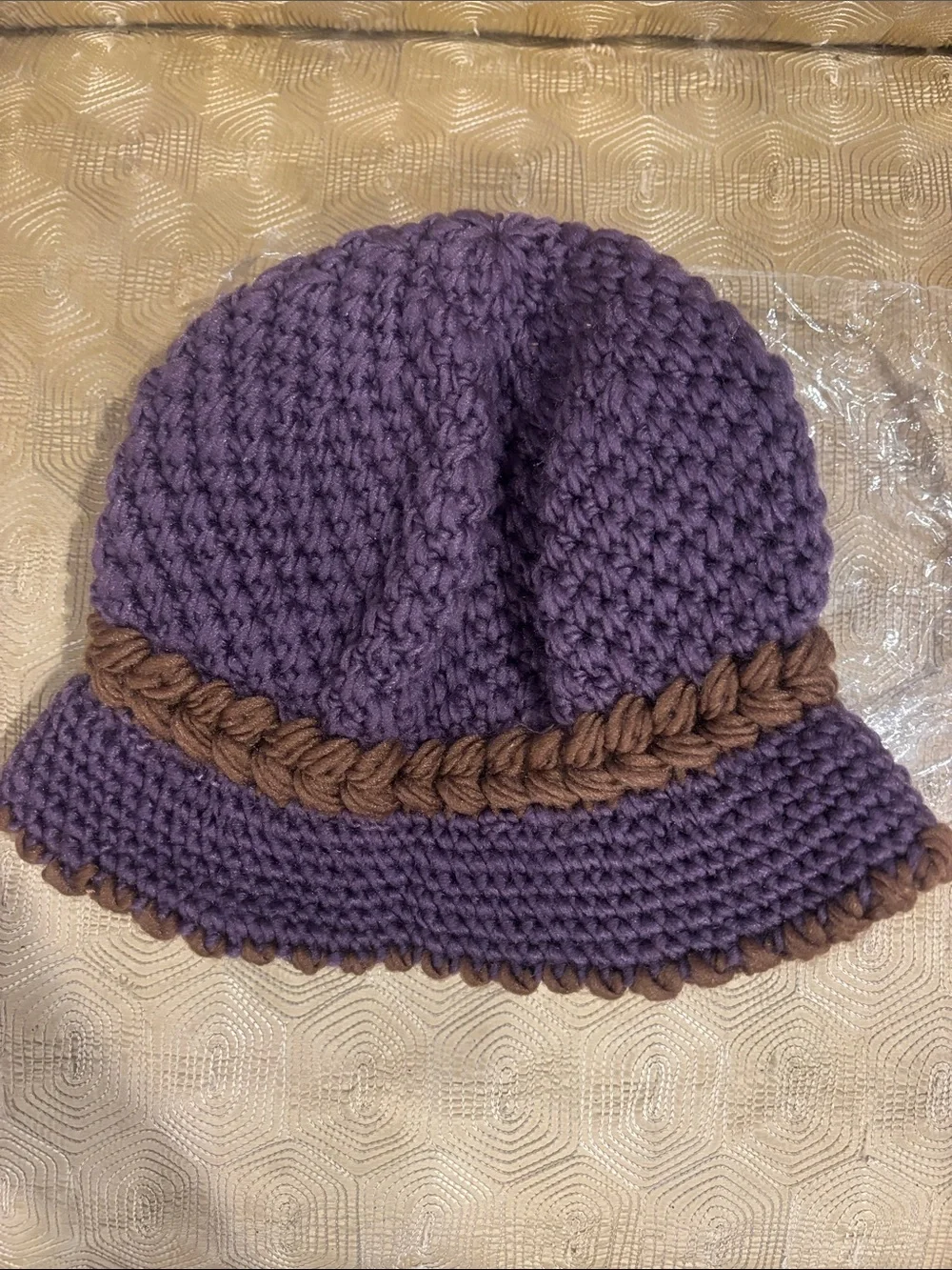Vintage Style Crochet Cloche Bucket Hat with 3D Floral Pearl Detail